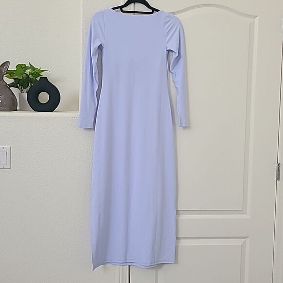 Aerie OFFLINE NWT Real Me XTRA Night Out Maxi Dress Light blue Small Square Neck - Picture 7 of 7